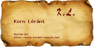 Korn Lóránt névjegykártya