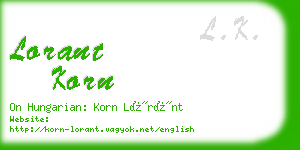 lorant korn business card